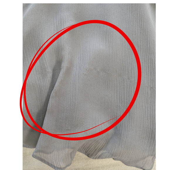 Va Et Vien Soft Goth Lace-Trim Silk Chiffon Wrap Dress – Slate Gray – Size 0 - Picture 14 of 16